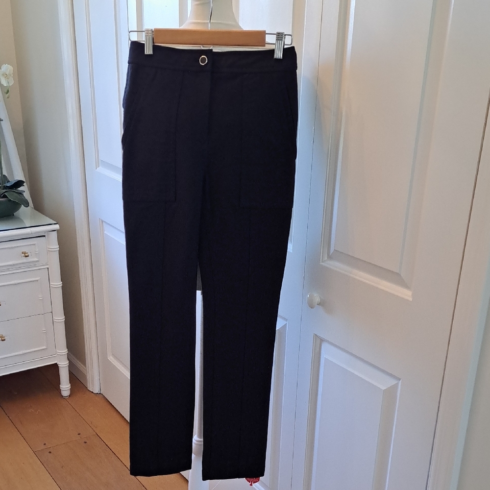 NWT‎ Derek Lam 10 Crosby Womens Black Stretch Dress Front Seam Pants S-2
